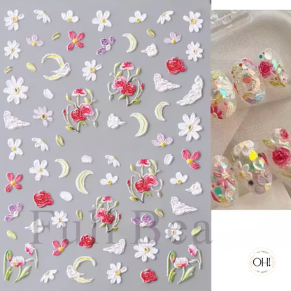 Sculpted Stickers (3D) Floral