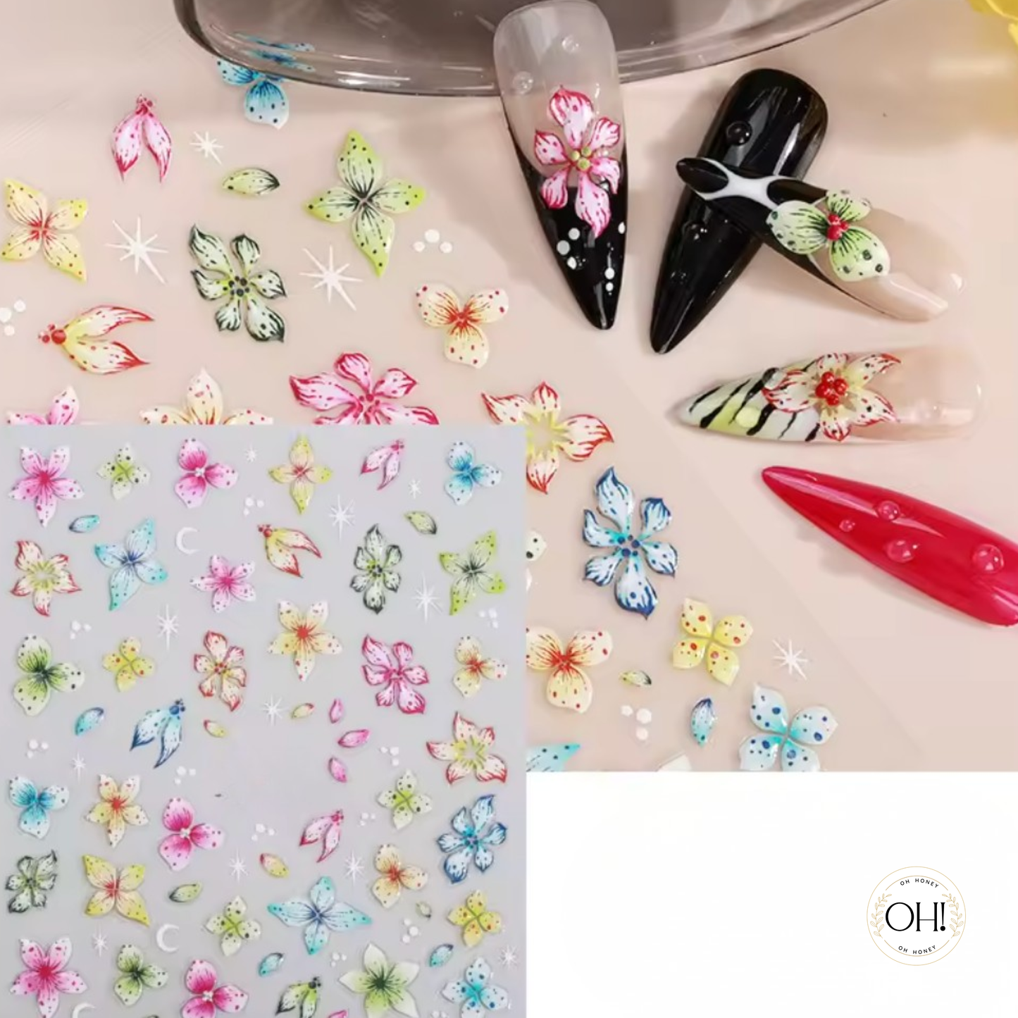 Sculpted Stickers (3D) Floral