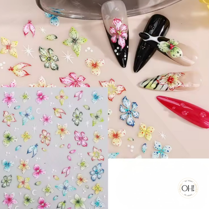 Sculpted Stickers (3D) Floral