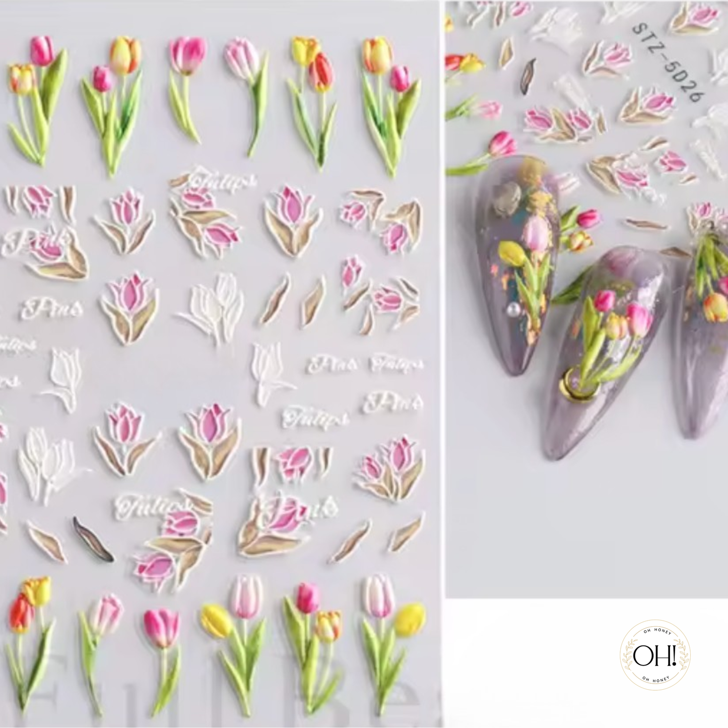 Sculpted Stickers (3D) Floral