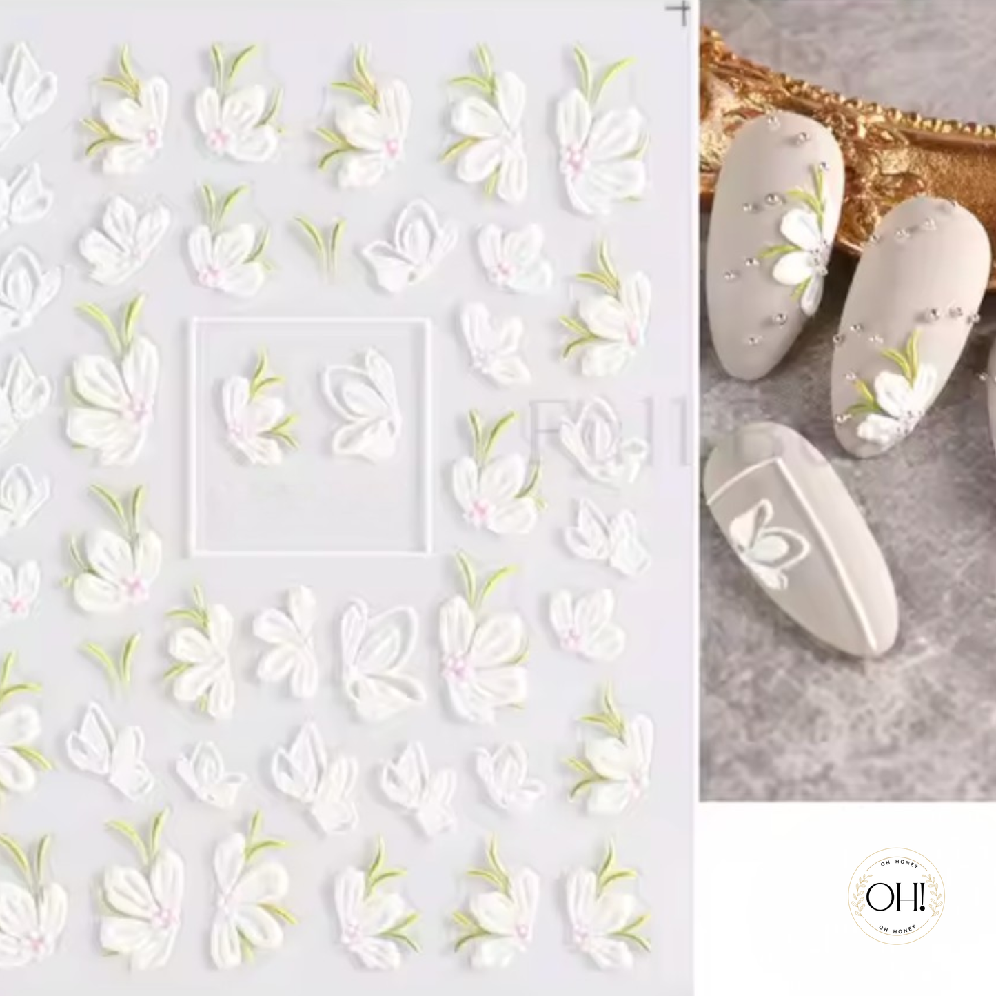 Sculpted Stickers (3D) Floral