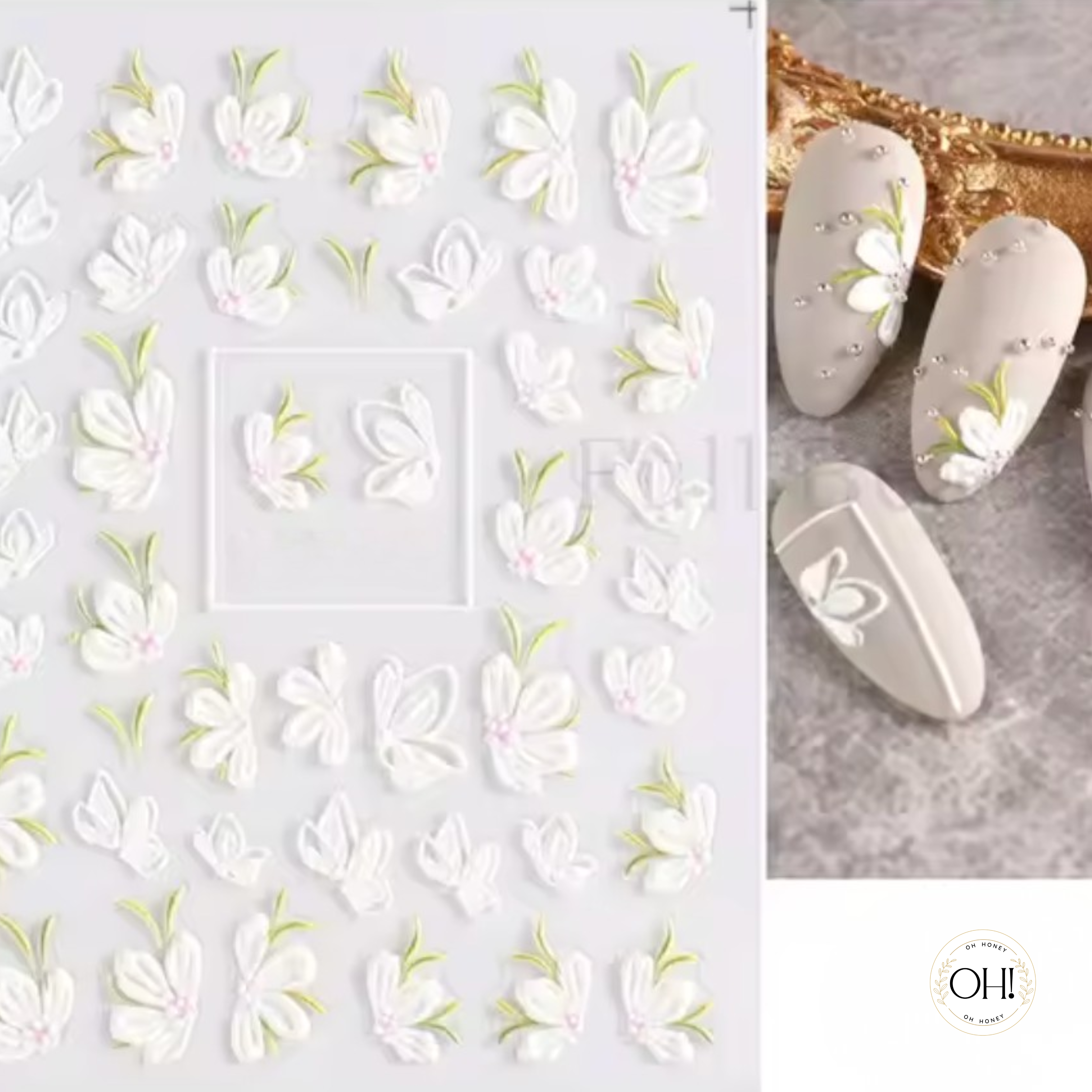 Sculpted Stickers (3D) Floral