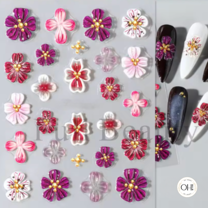 Sculpted Stickers (3D) Floral
