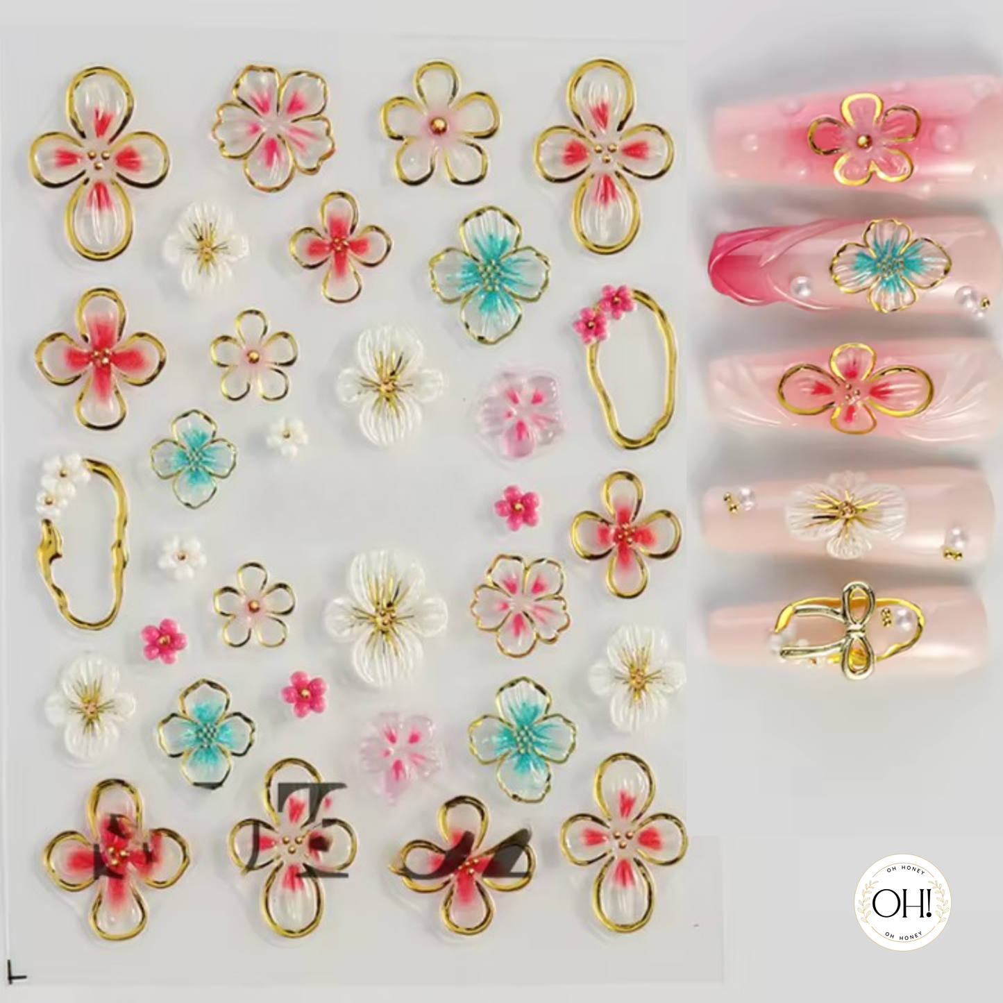 Sculpted Stickers (3D) Floral