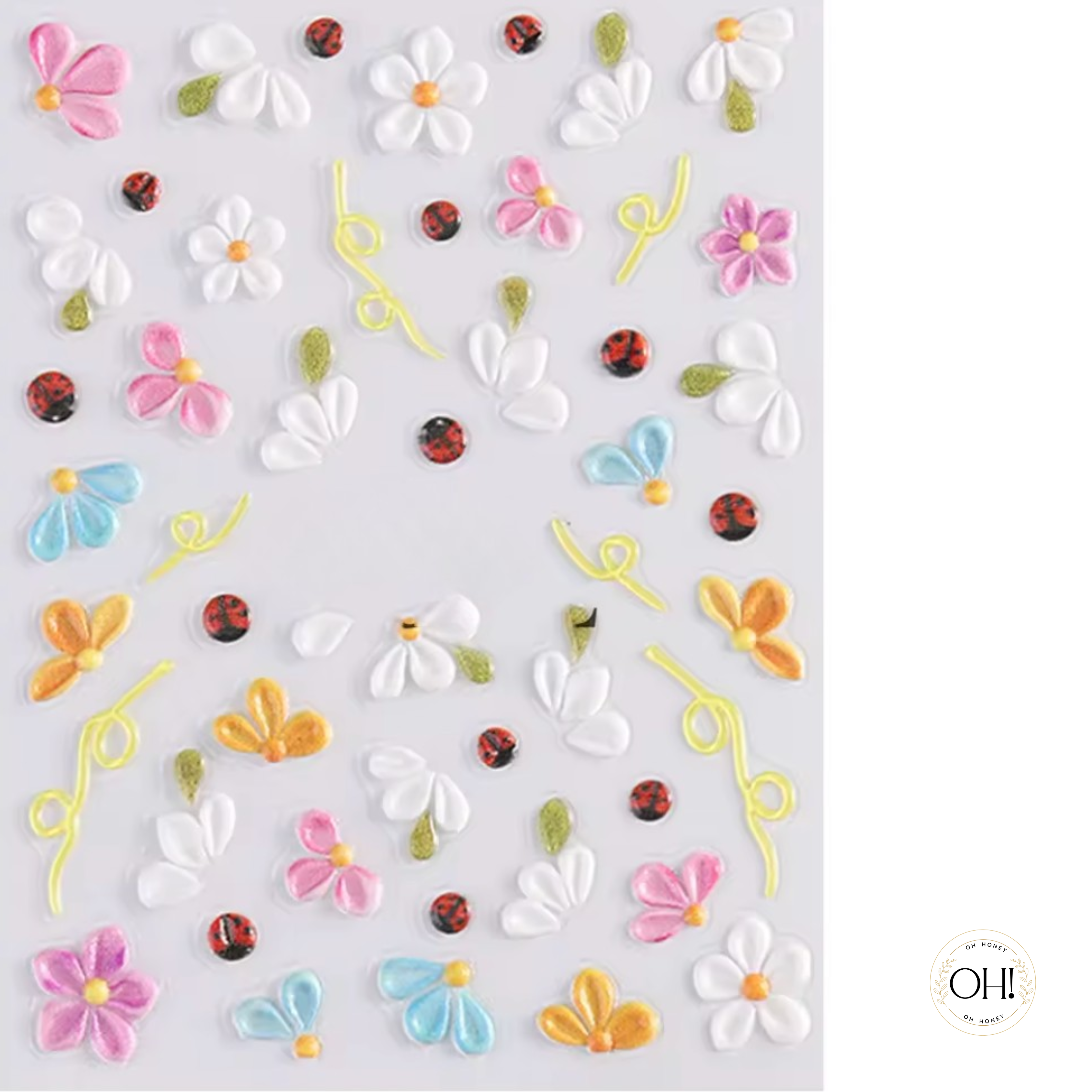 Sculpted Stickers (3D) Floral