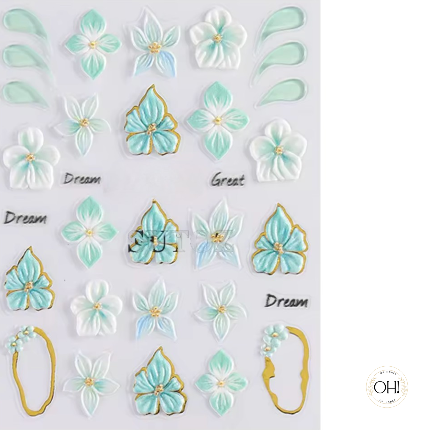 Sculpted Stickers (3D) Floral