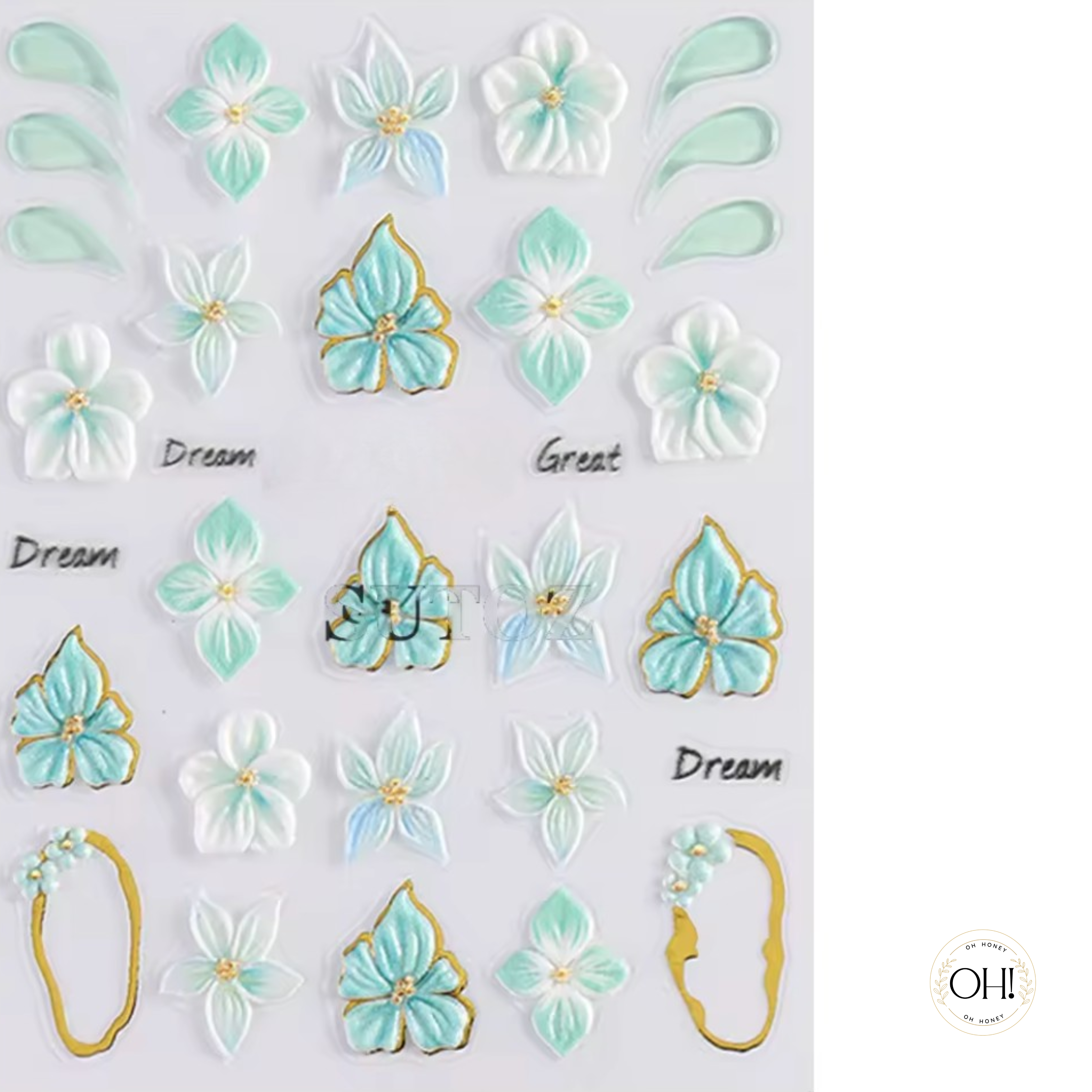 Sculpted Stickers (3D) Floral