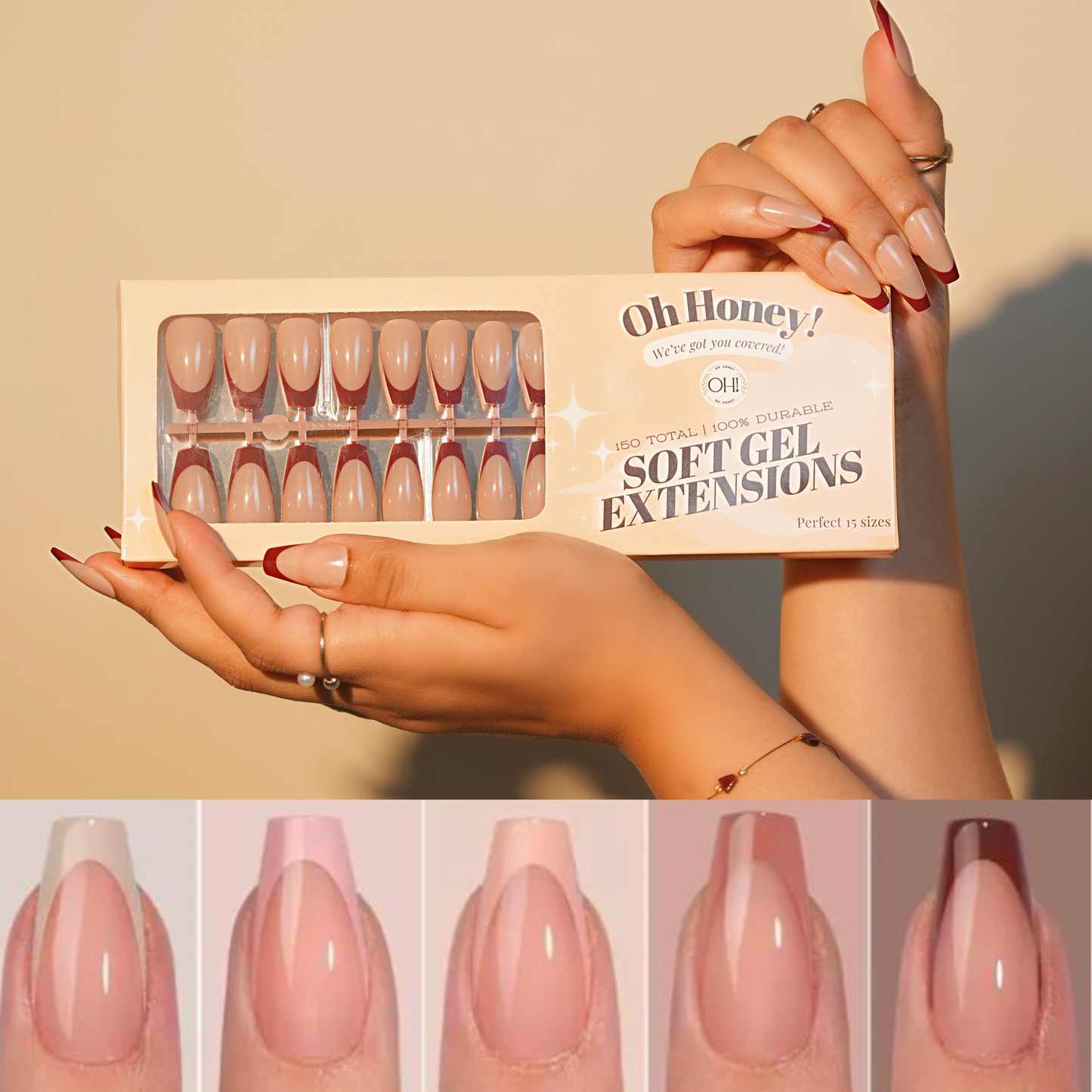 Brown French Nail tips