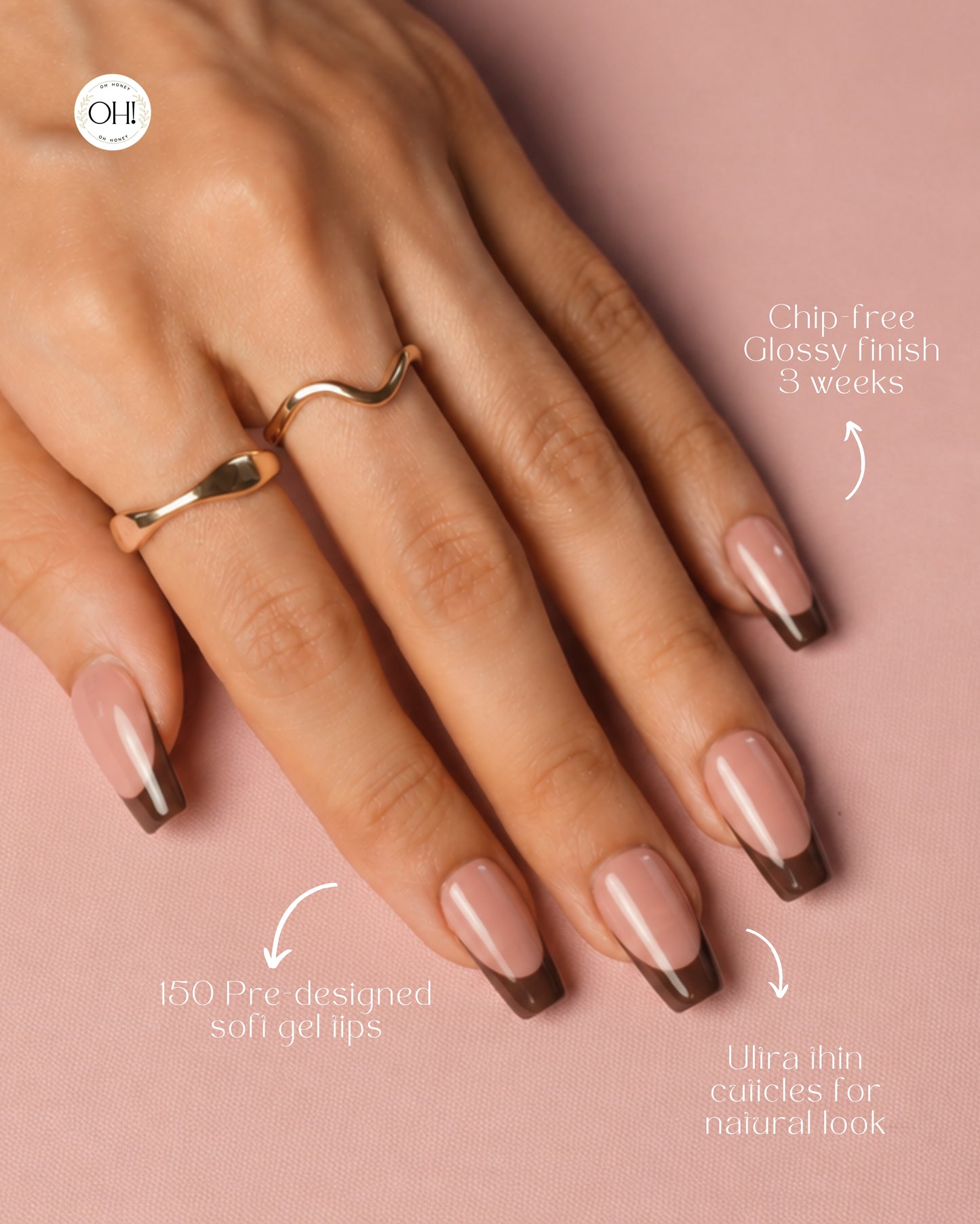 Brown French Nail tips