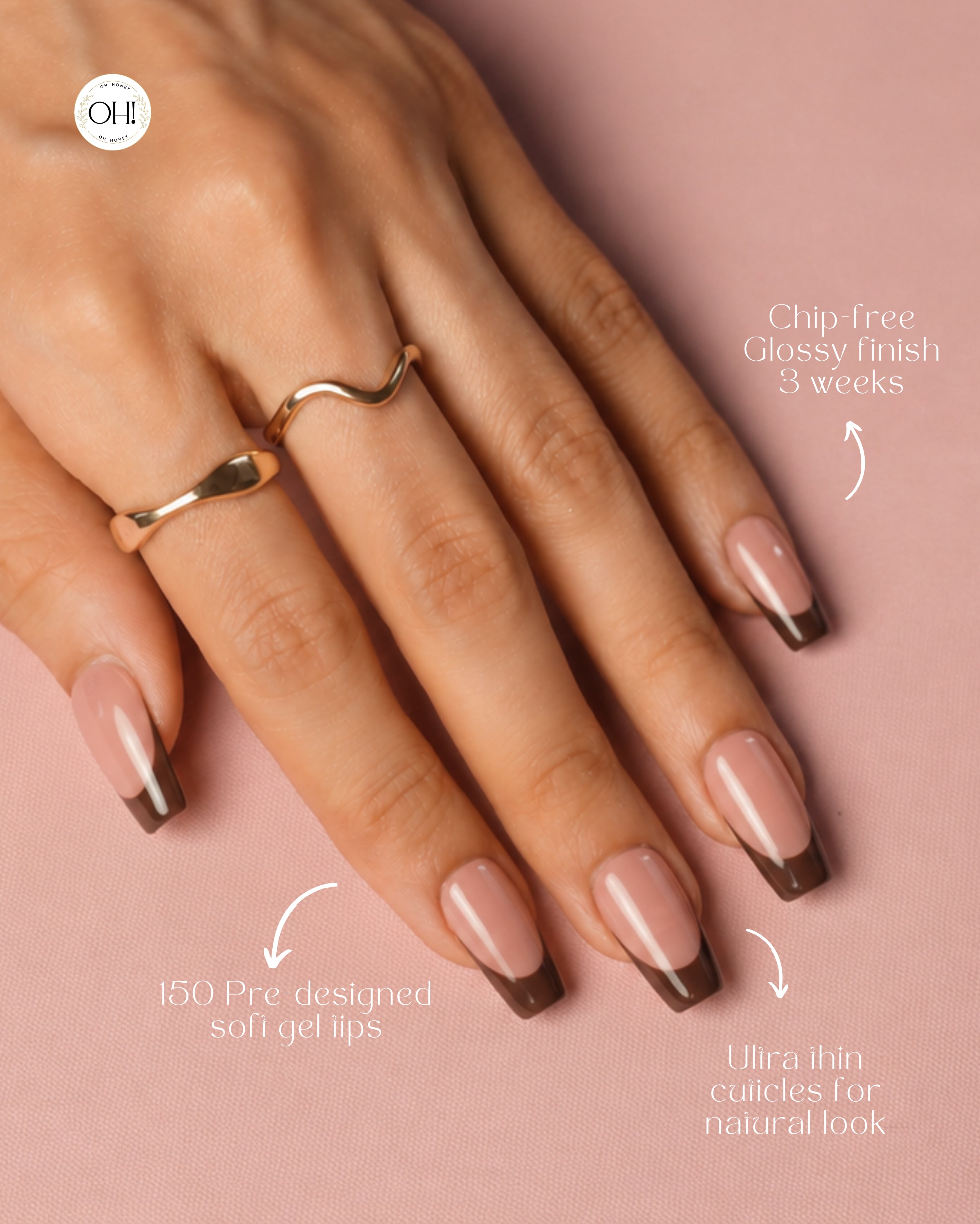 Brown French Nail tips